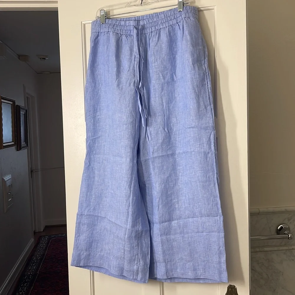 J.Crew Linen wide-leg seaside pant in linen BO810